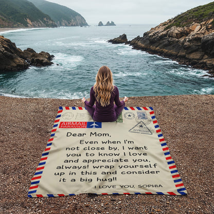 (Almost Sold Out) Personalized Mom Blanket with Name – Heartfelt Letter to Mom Woven Throw Gift