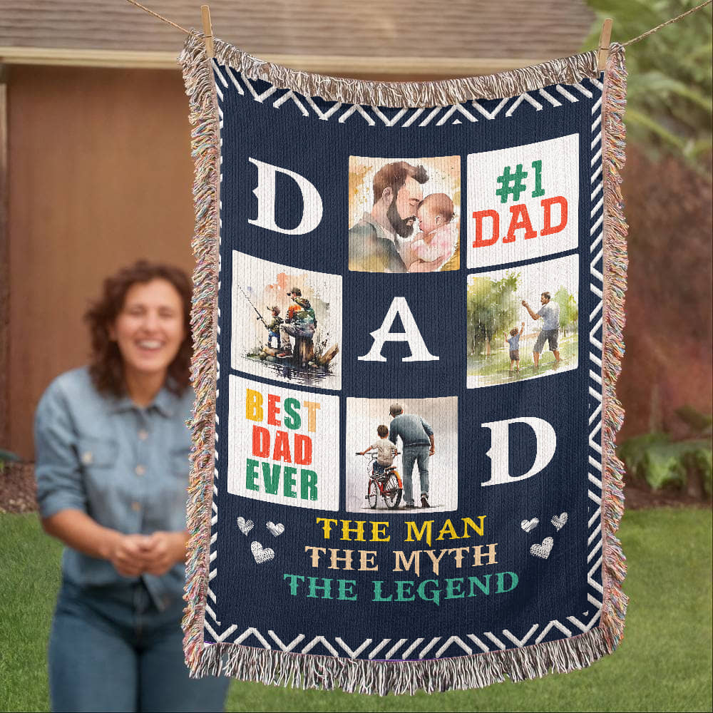 Best Dad Ever - Woven Blanket.