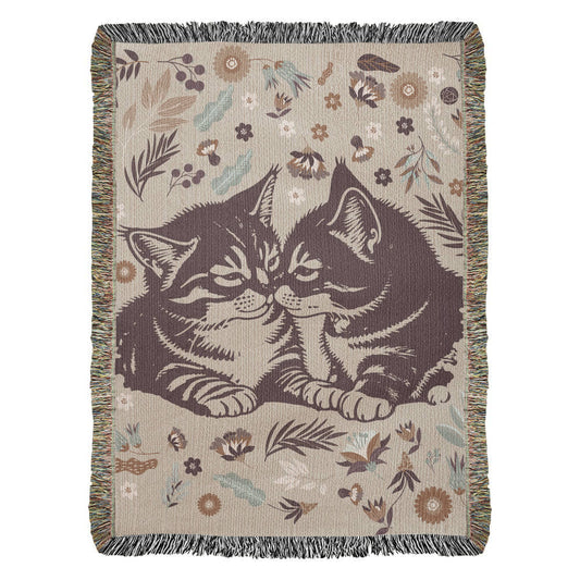 Snuggling Kitties - Woven Blanket.