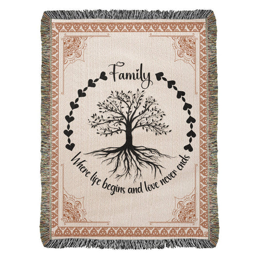 Family Roots, Celtic Tree Woven Blanket.