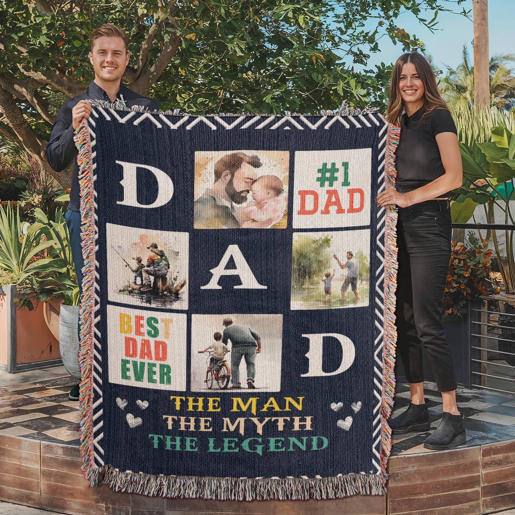 Best Dad Ever - Woven Blanket.