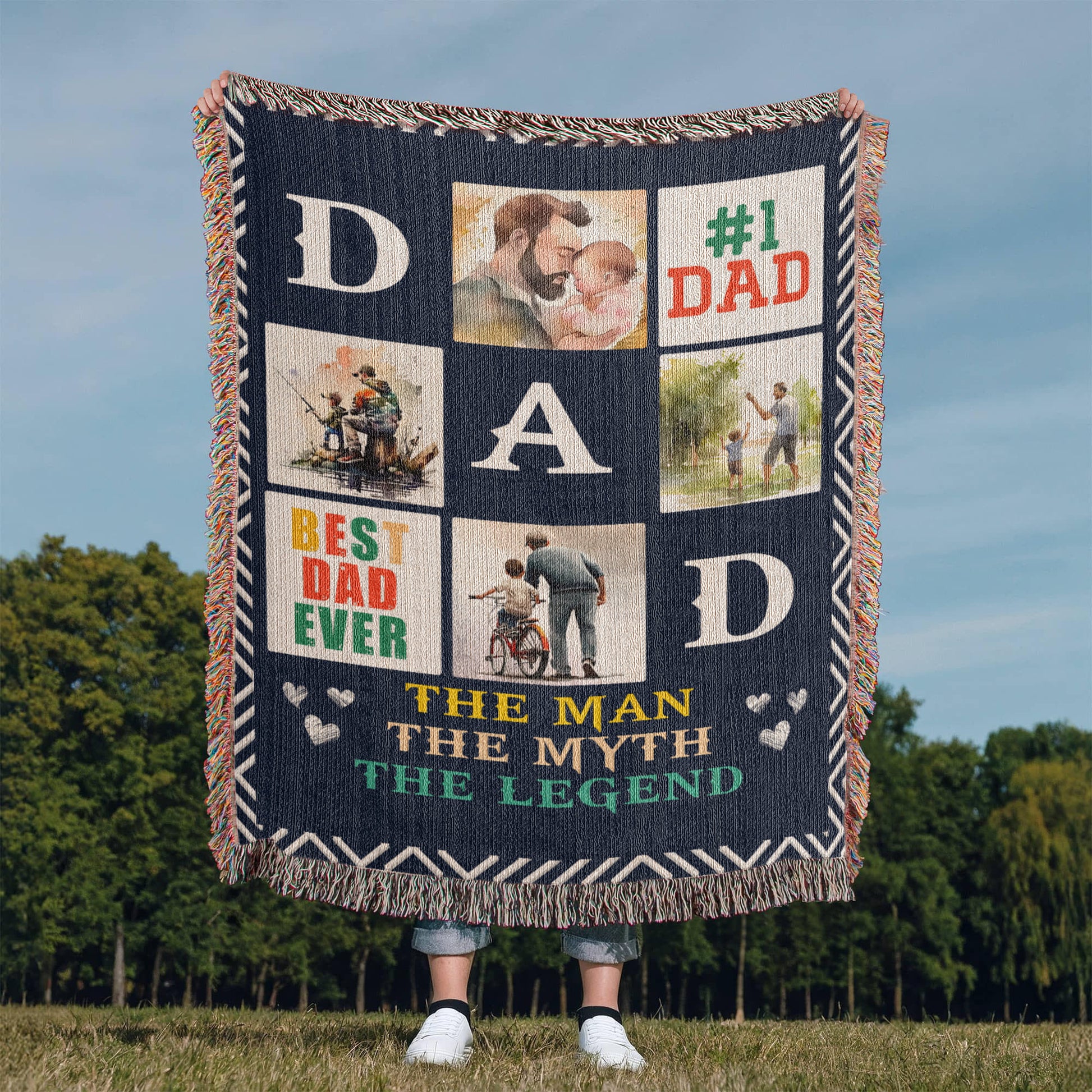Best Dad Ever - Woven Blanket.