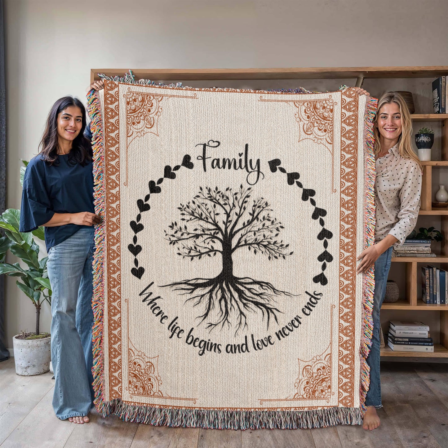 Family Roots, Celtic Tree Woven Blanket.