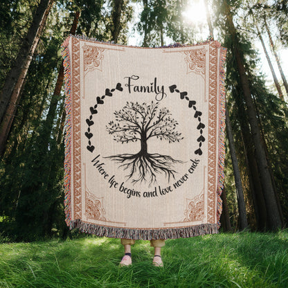 Family Roots, Celtic Tree Woven Blanket.