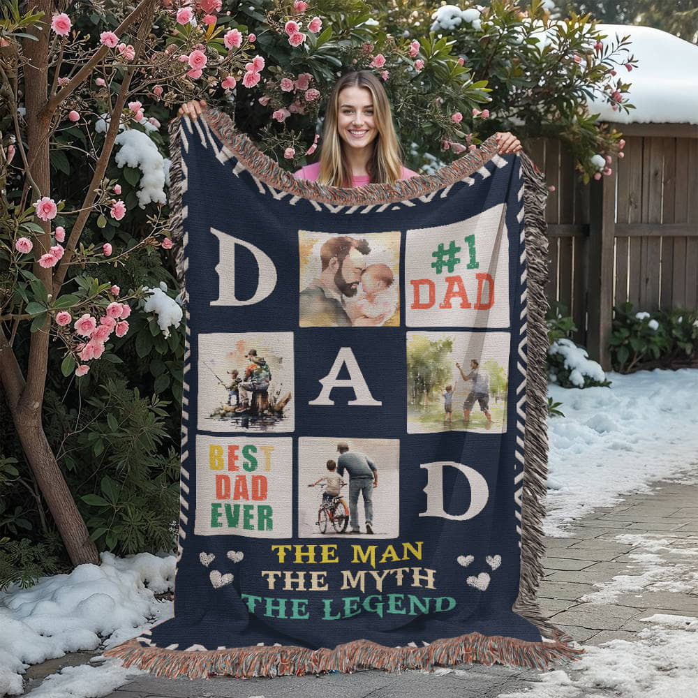 Best Dad Ever - Woven Blanket.