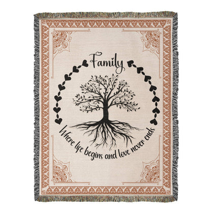Family Roots, Celtic Tree Woven Blanket.