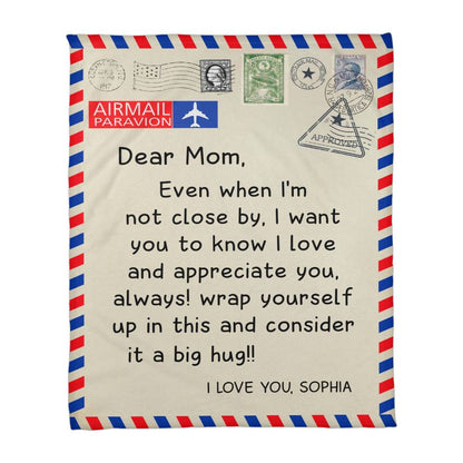 (Almost Sold Out) Personalized Mom Blanket with Name – Heartfelt Letter to Mom Woven Throw Gift