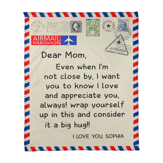 (Almost Sold Out) Personalized Mom Blanket with Name – Heartfelt Letter to Mom Woven Throw Gift