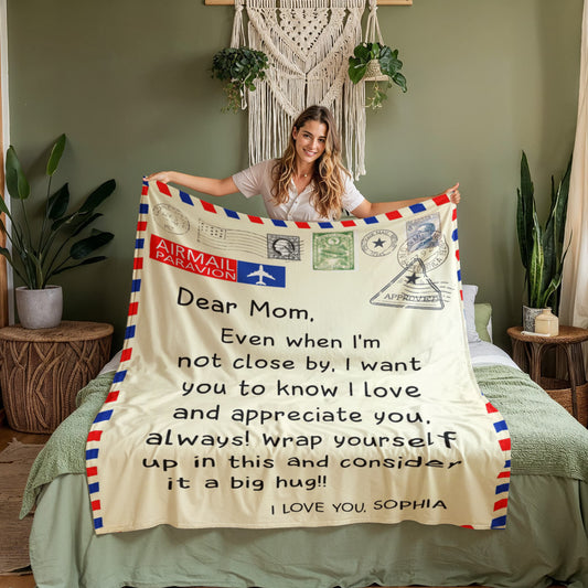 (Almost Sold Out) Personalized Mom Blanket with Name – Heartfelt Letter to Mom Woven Throw Gift